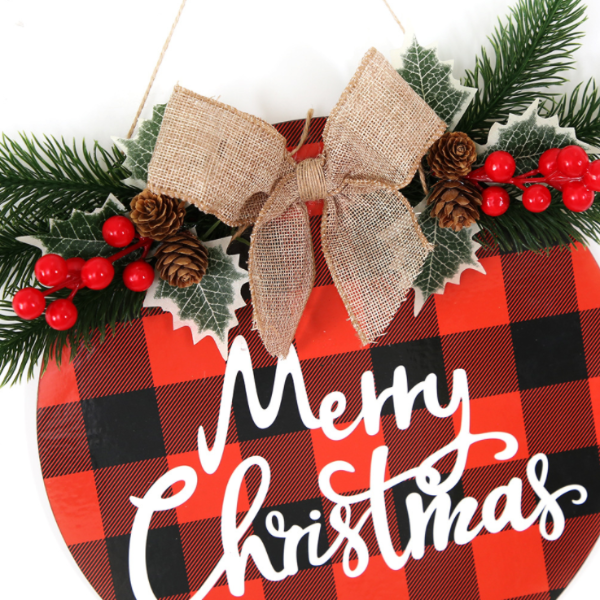 Christmas Luminous Wooden Letter Doorplate