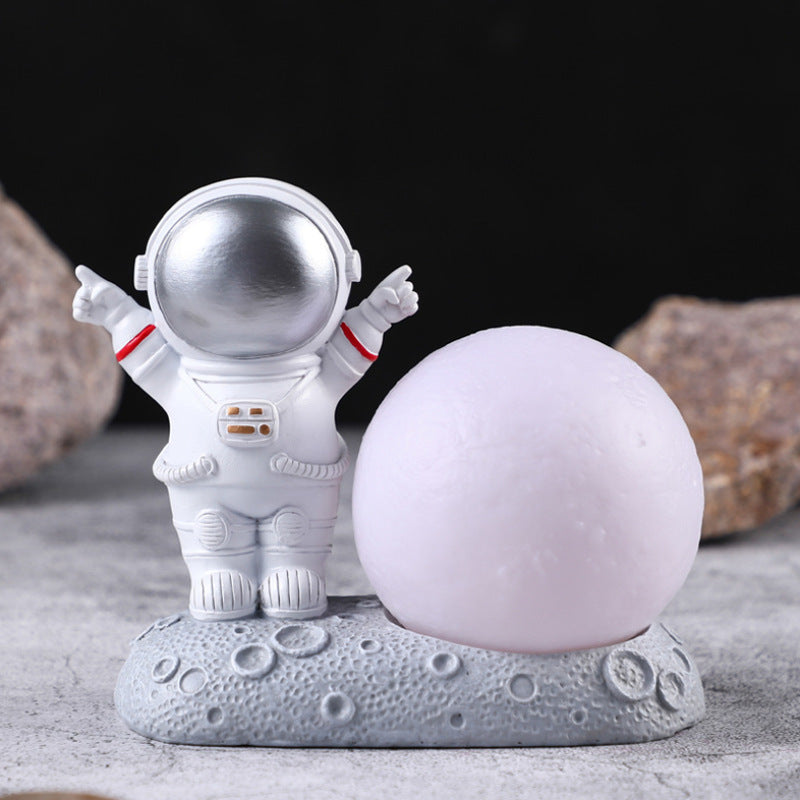 Astronaut Model mobile phone holder small night light