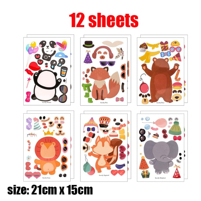 Cartoon animal stickers children's toys