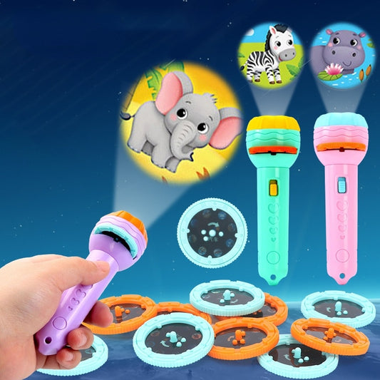 Baby sleep story book flashlight projector